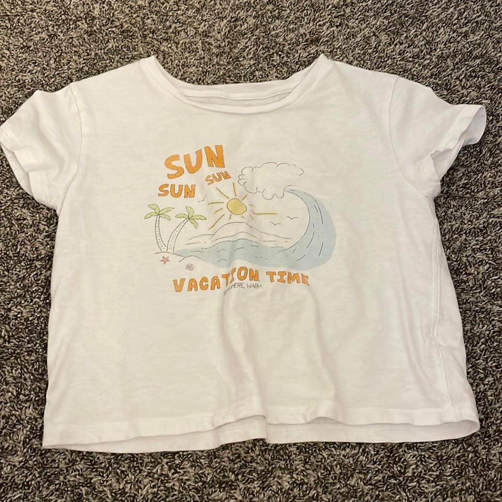 Aerie Cropped Baby T-Shirt “Sun Vacation Time”